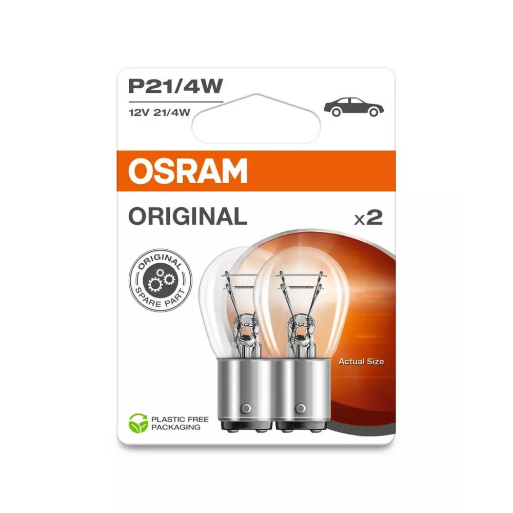 Лампи задніх протитуманних фар OSRAM ORIGINAL METAL BASE P21/4W 1 шт. для Citroen SpaceTourer 2016–2026 MPV