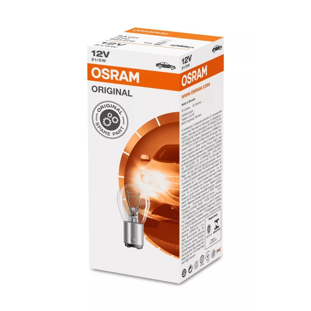 Сигнальные лампы OSRAM ORIGINAL METAL BASE BA15d 1 шт.
