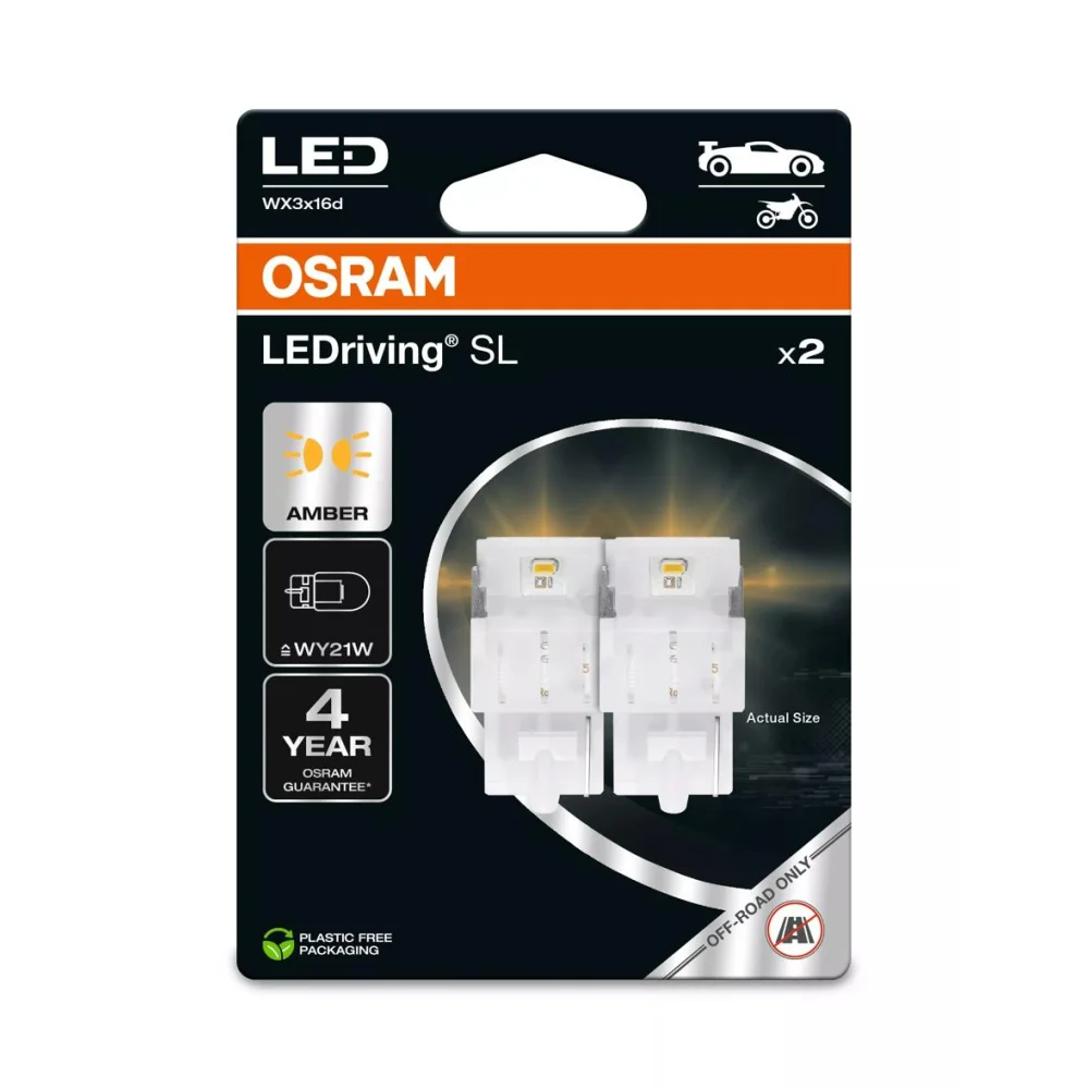 Лампи задніх покажчиків повороту OSRAM LEDriving SL WY21W 2 шт. для Citroen C3 2017–2026 Aircross A88 | хетчбек
