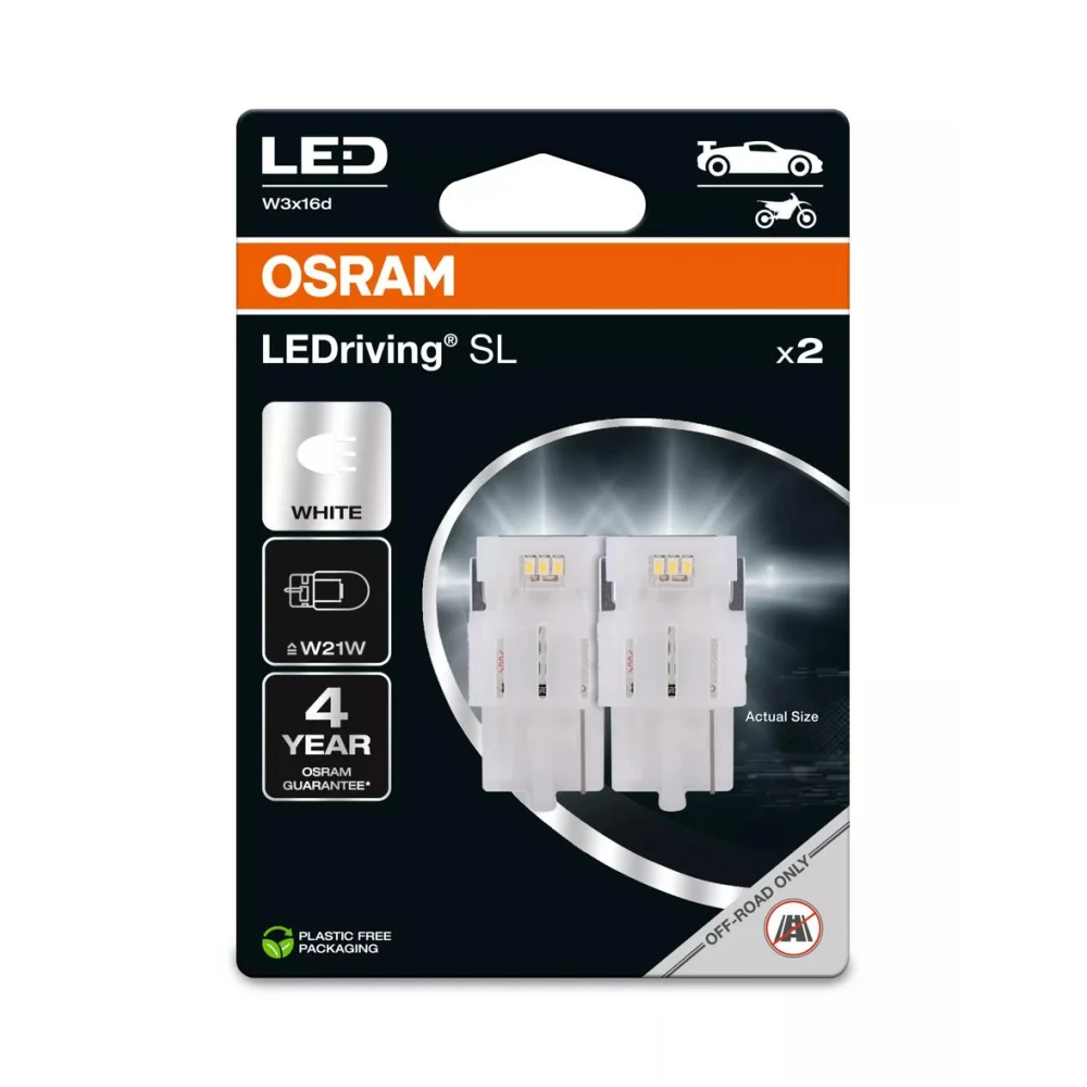 Лампи задніх протитуманних фар OSRAM LEDriving SL W21W 6000K 2 шт. для Suzuki Ignis 2016–2026 хетчбек