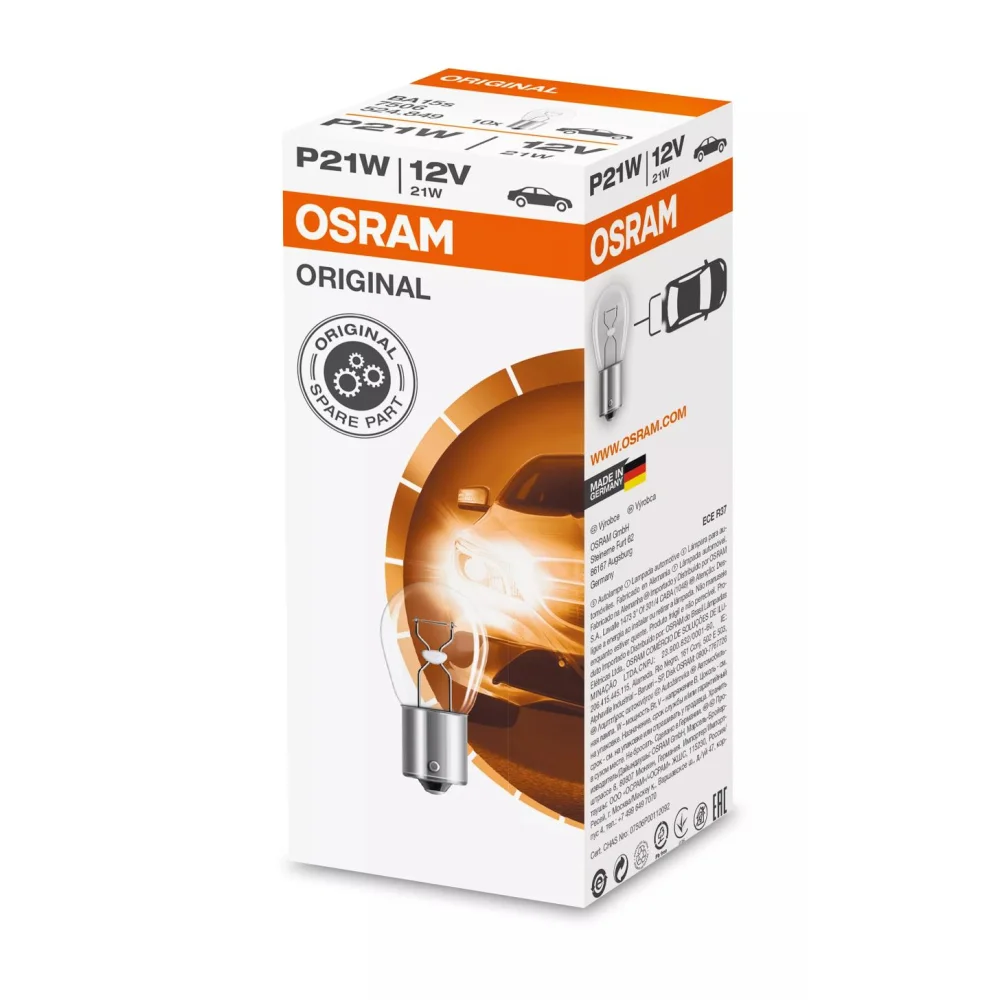 Лампи заднього ходу OSRAM ORIGINAL METAL BASE P21W 1 шт. для DS DS3 2015–2026 кабріолет