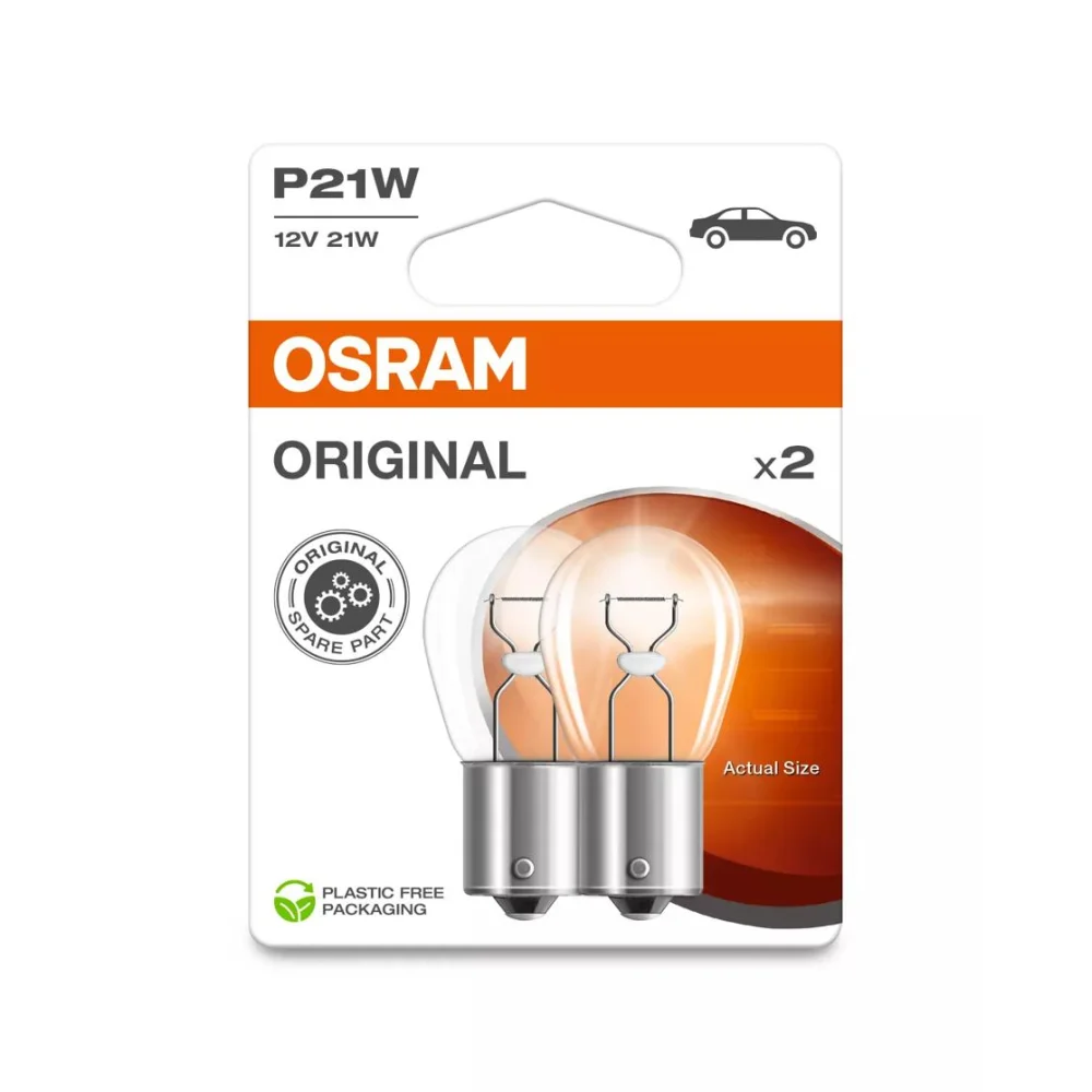 Лампи заднього ходу OSRAM ORIGINAL METAL BASE P21W 1 шт. для DS DS3 2015–2026 кабріолет