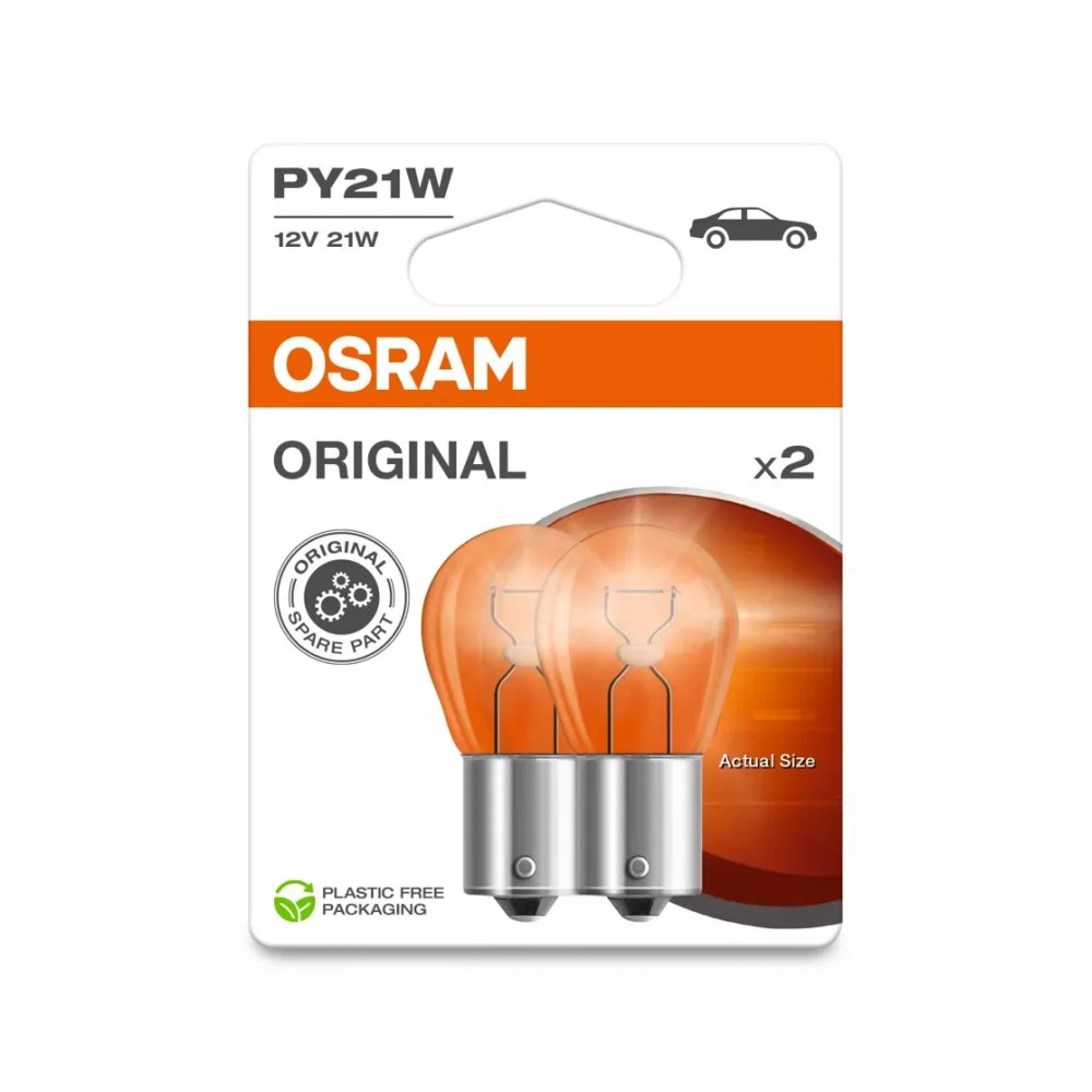 Лампи передніх покажчиків повороту OSRAM ORIGINAL METAL BASE PY21W 1 шт. для DS DS5 2015–2026 хетчбек