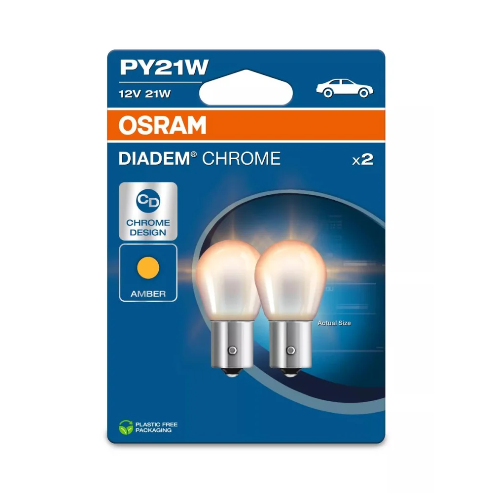 Лампи передніх покажчиків повороту OSRAM DIADEM CHROME PY21W 1 шт. для Iveco Daily 2014–2026 вантажний