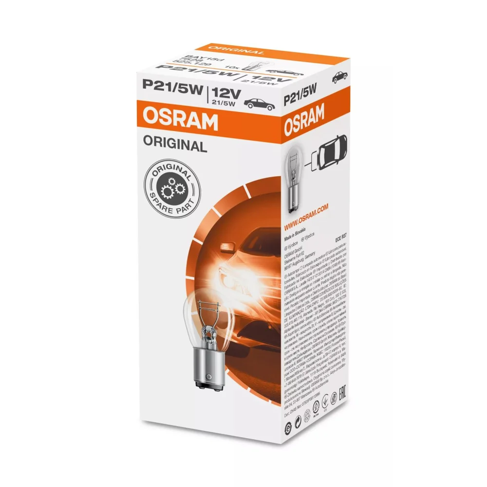 Лампи стоп-сигналу та габариту OSRAM ORIGINAL METAL BASE P21/5W 1 шт. для DS DS3 2015–2026 кабріолет