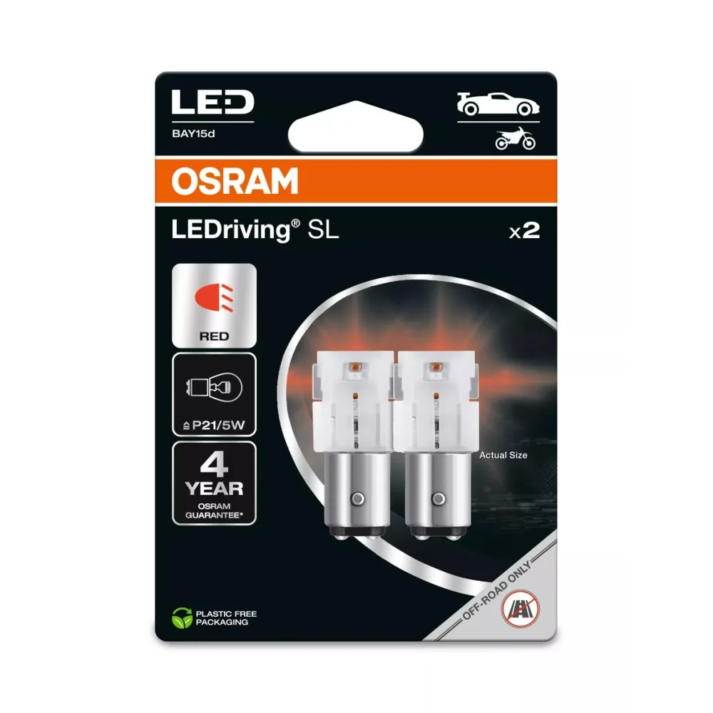 Лампи стоп-сигналу та габариту OSRAM LEDriving SL P21/5W 2 шт. для DS DS3 2015–2026 кабріолет
