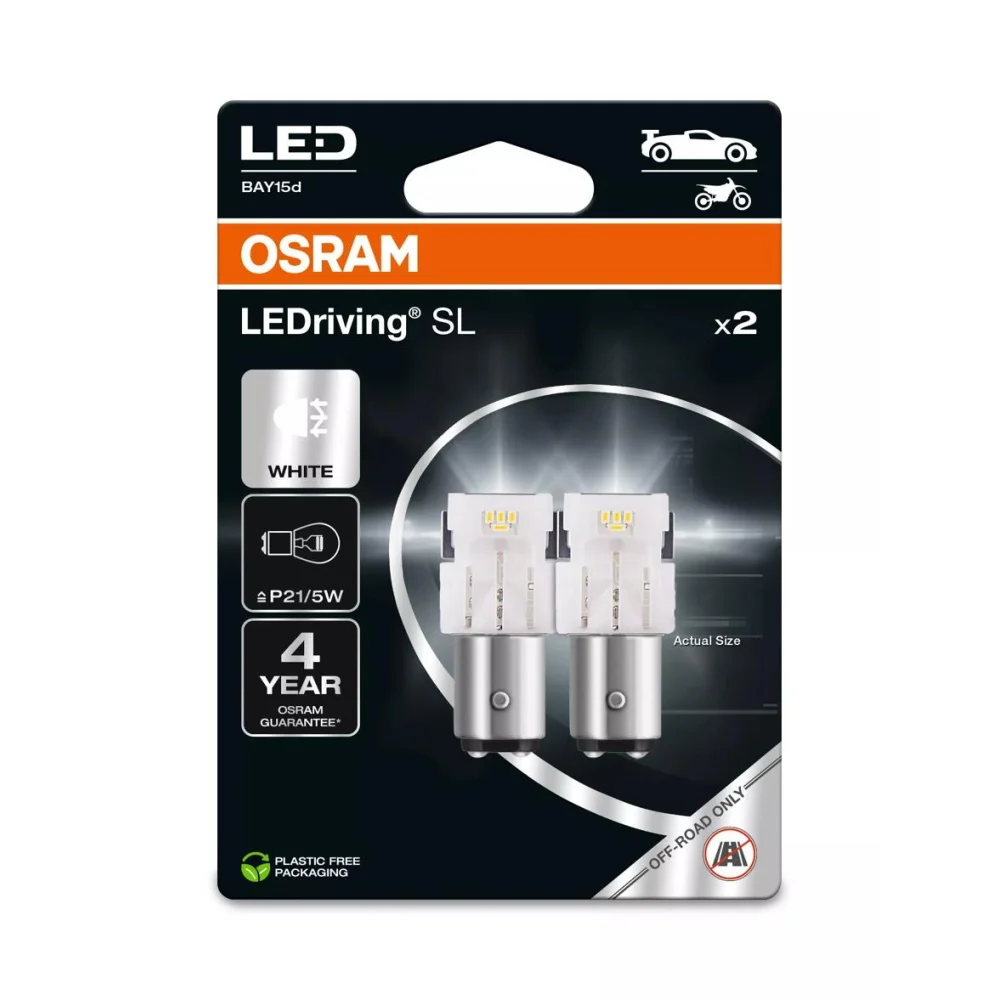 Лампи стоп-сигналу та габариту OSRAM LEDriving SL P21/5W 6000K 2 шт. для DS DS3 2015–2026 кабріолет