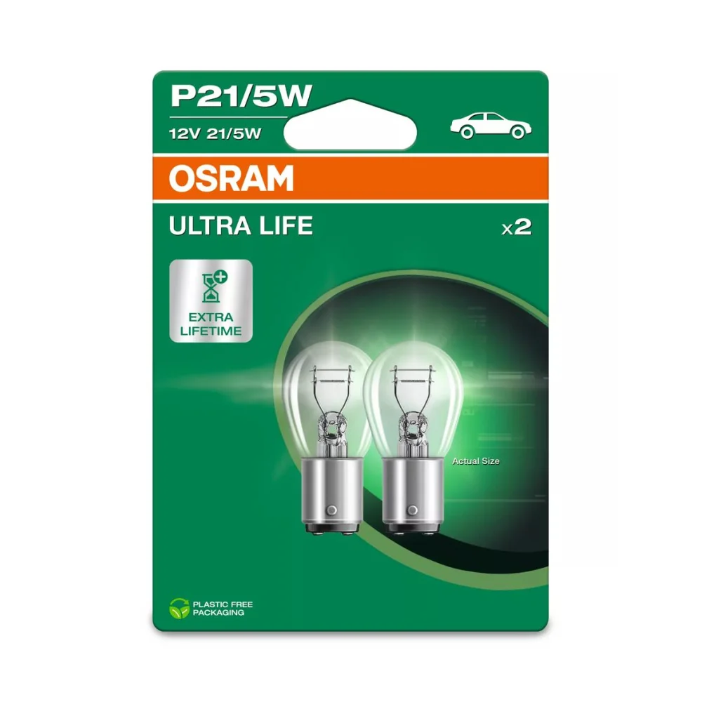 Лампи стоп-сигналу та габариту OSRAM ULTRA LIFE P21/5W 2 шт. для DS DS3 2015–2026 кабріолет