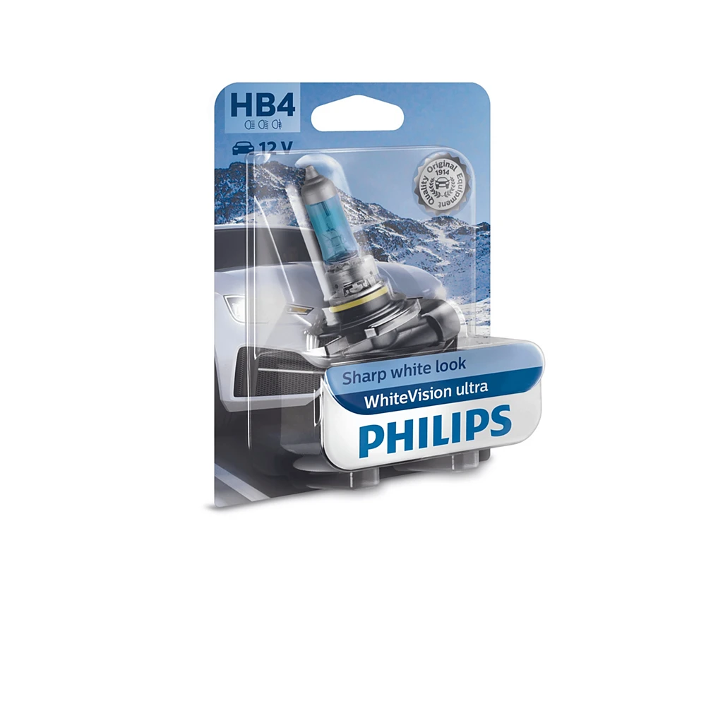 Лампи протитуманних фар PHILIPS WhiteVision Ultra HB4 0K 1 шт. для Kia Cerato 2004–2007 хетчбек
