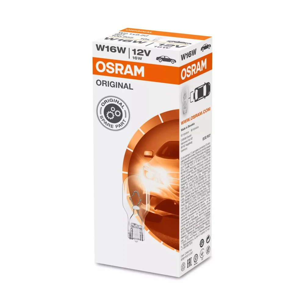 Лампи заднього ходу OSRAM ORIGINAL GLASS BASE W16W 1 шт. для DS DS7 Crossback 2017–2026 X74 | SUV