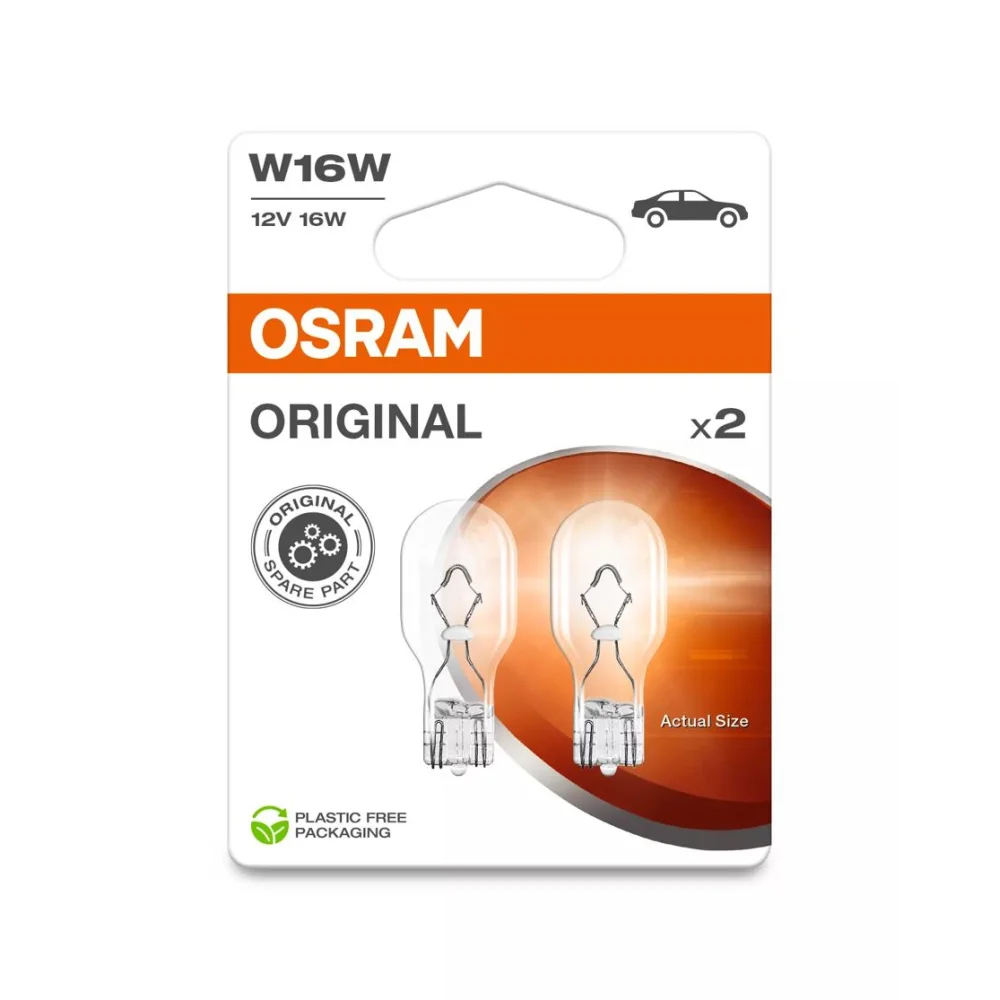 Лампи заднього ходу OSRAM ORIGINAL GLASS BASE W16W 1 шт. для DS DS7 Crossback 2017–2026 X74 | SUV