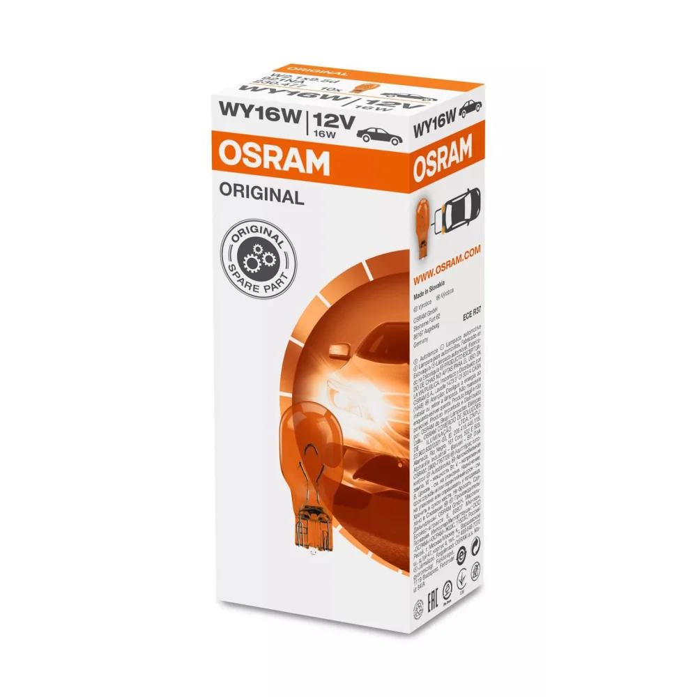 Лампи задніх покажчиків повороту OSRAM ORIGINAL GLASS BASE WY16W 1 шт. для Renault Captur 2019–2026 хетчбек