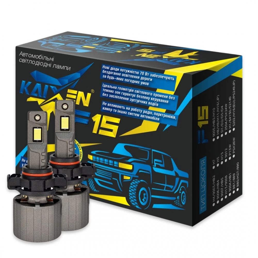 Лампы передних указателей поворота PSX24W KAIXEN KAIXEN LED Can Bus EMC F15 6000K 2 шт.