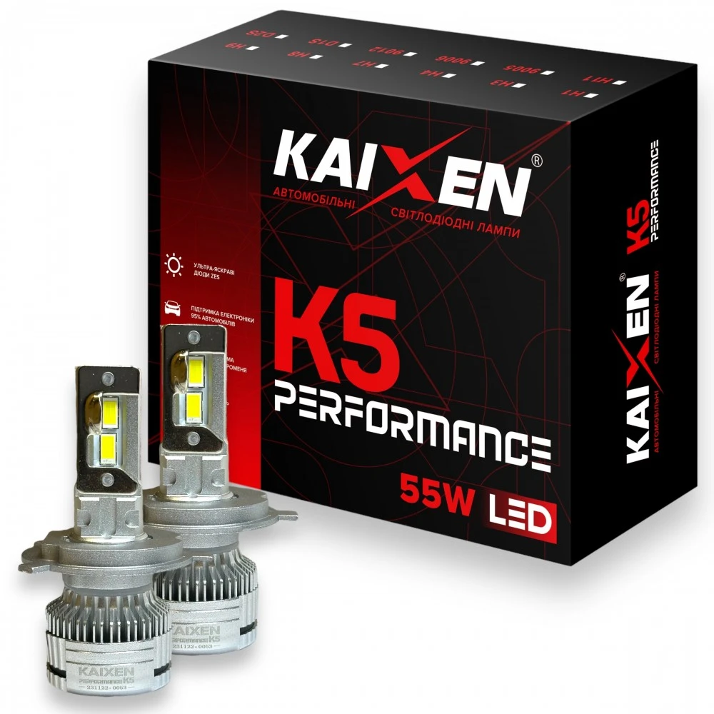 Лампи ближнього світла KAIXEN LED Can Bus K5 H4 6000K 2 шт.